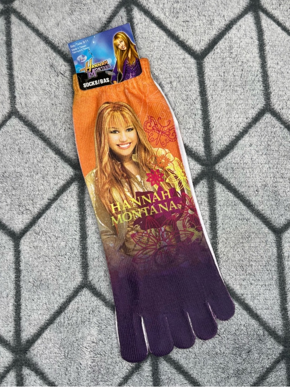 RARE Disney Channel Y2K Hannah Montana Miley Stewart Miley Cyrus Toe Socks NWT